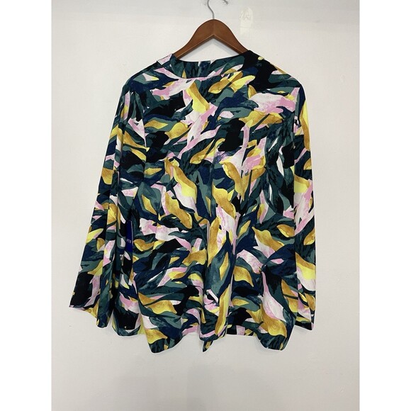 Apt 9 Tropical Green Yellow & Pink Open Front Cardigan Blazer Career Womens XL - Picture 7 of 7